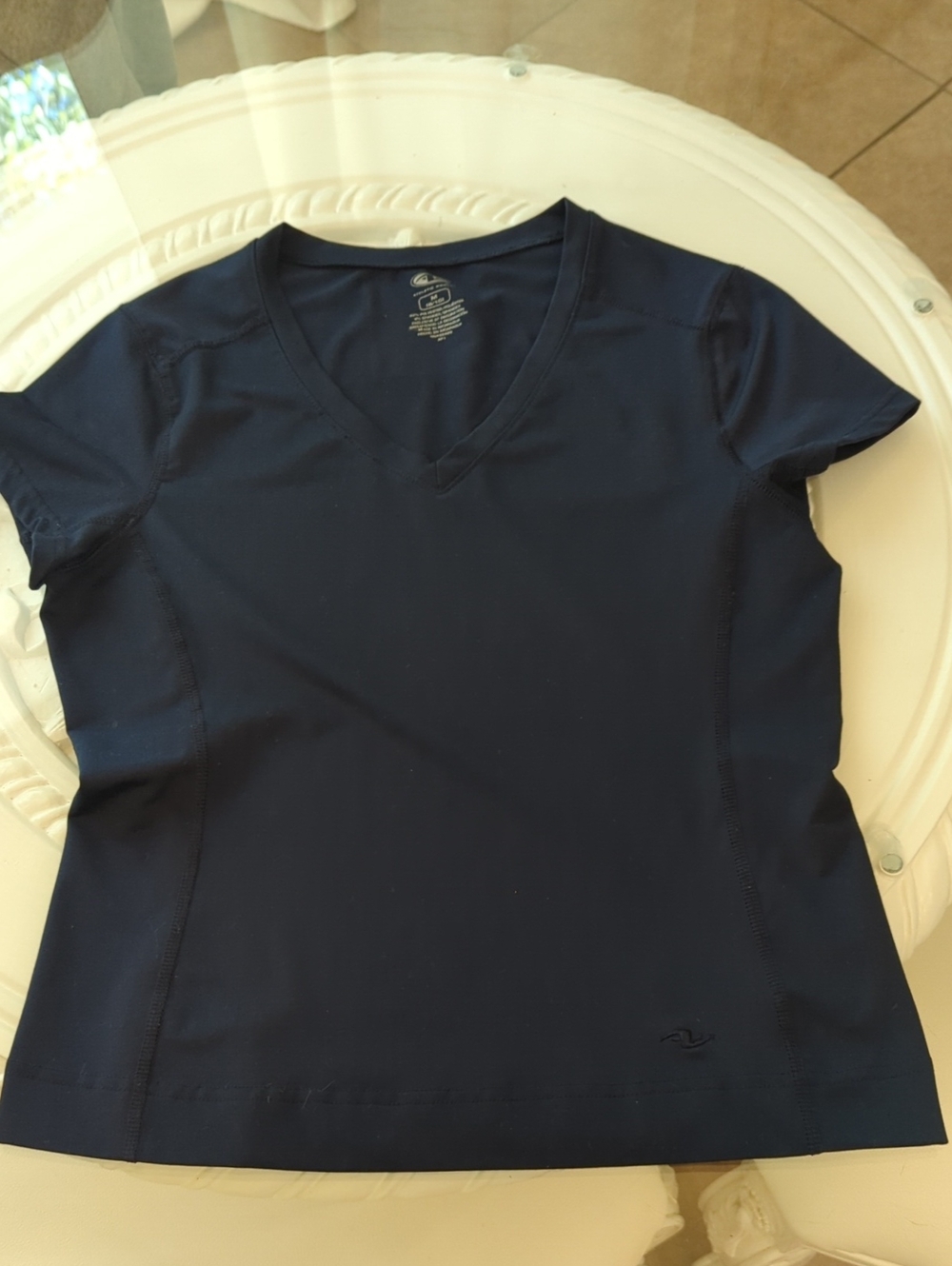 Athletic Works Navy V-Neck Short Sleeve Performance Tee Small (8/10)